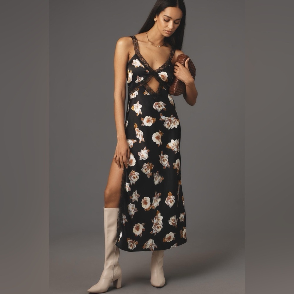 NWT Size XL - By Anthropologie Lace-Trimmed Reversible Slip Dress